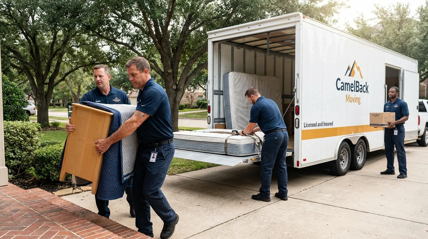 Crew loading residential truck for cross-state move from Granville, NY